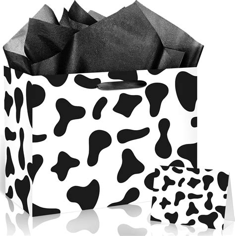 cow print gift bag nearby
